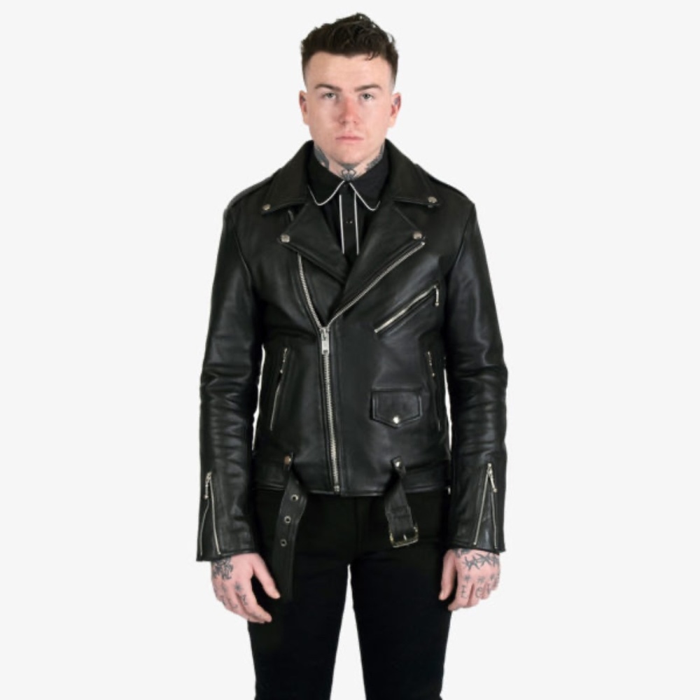 Commando Black Leather Motorcycle Jacket